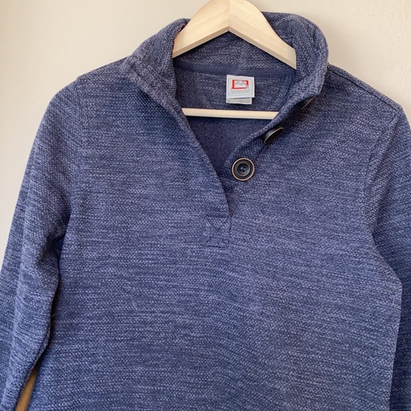 Avalanche Heathered Navy Cozy Quarter Button Sweater sz Small - Picture 8 of 11